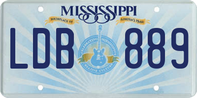 MS license plate LDB889