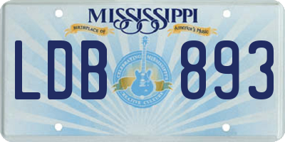 MS license plate LDB893