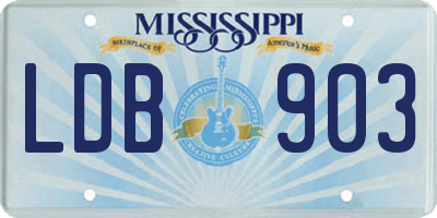 MS license plate LDB903