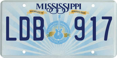 MS license plate LDB917