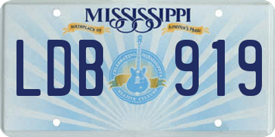 MS license plate LDB919