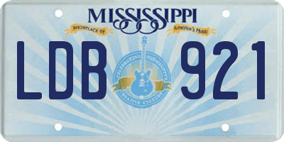 MS license plate LDB921