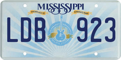 MS license plate LDB923