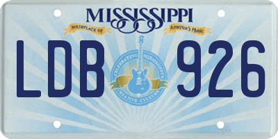 MS license plate LDB926