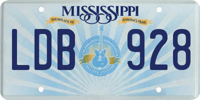 MS license plate LDB928