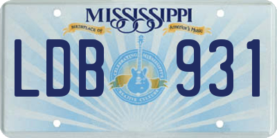 MS license plate LDB931