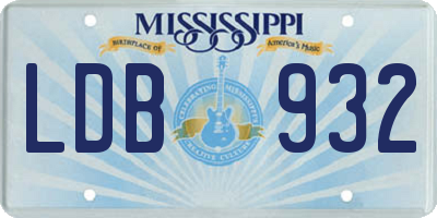 MS license plate LDB932