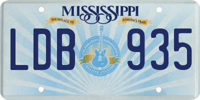 MS license plate LDB935