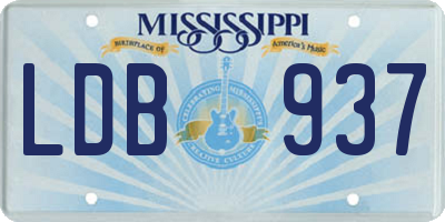 MS license plate LDB937