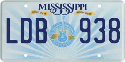 MS license plate LDB938