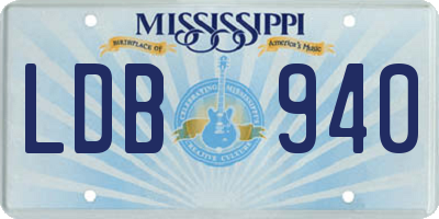 MS license plate LDB940