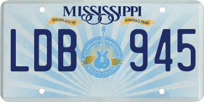 MS license plate LDB945