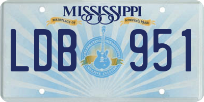 MS license plate LDB951