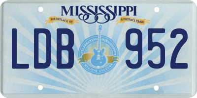MS license plate LDB952