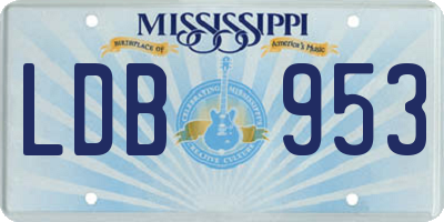 MS license plate LDB953