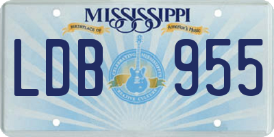 MS license plate LDB955