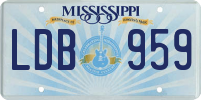 MS license plate LDB959