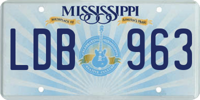 MS license plate LDB963