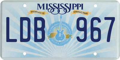 MS license plate LDB967
