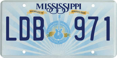 MS license plate LDB971