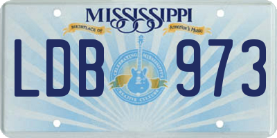 MS license plate LDB973