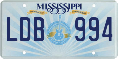 MS license plate LDB994