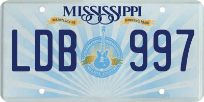 MS license plate LDB997