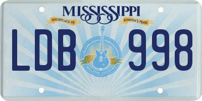 MS license plate LDB998