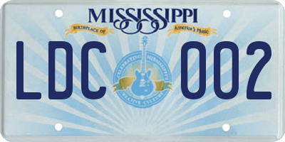 MS license plate LDC002