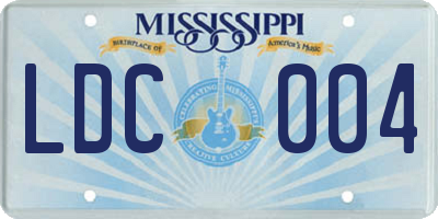 MS license plate LDC004