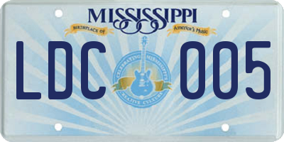 MS license plate LDC005