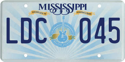 MS license plate LDC045