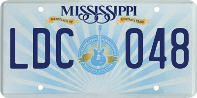 MS license plate LDC048