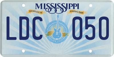 MS license plate LDC050