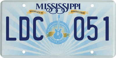MS license plate LDC051