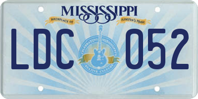 MS license plate LDC052