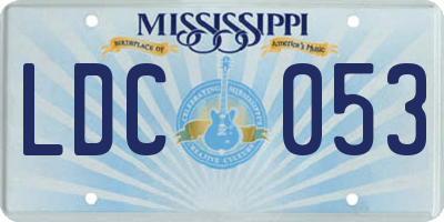 MS license plate LDC053