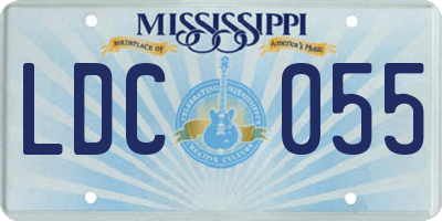 MS license plate LDC055