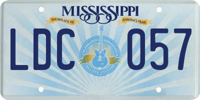 MS license plate LDC057