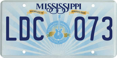 MS license plate LDC073