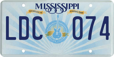 MS license plate LDC074