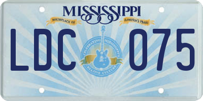MS license plate LDC075