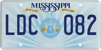 MS license plate LDC082