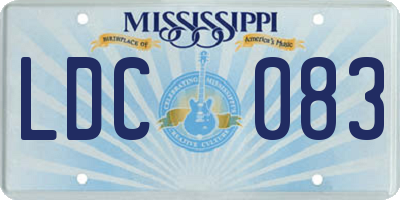MS license plate LDC083