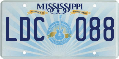 MS license plate LDC088