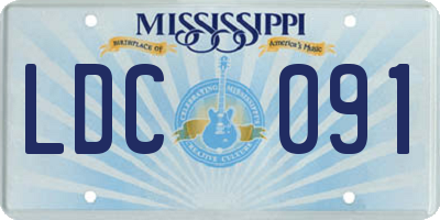 MS license plate LDC091