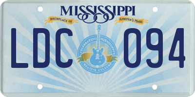 MS license plate LDC094