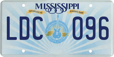 MS license plate LDC096