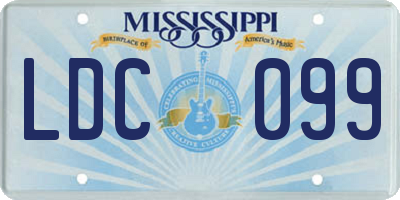 MS license plate LDC099