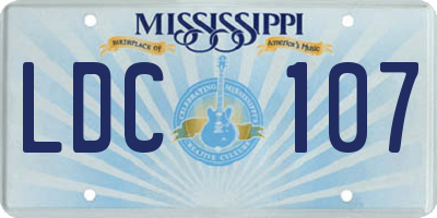 MS license plate LDC107